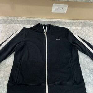 Lauren Ralph Lauren Track Jacket Lauren Active XL Black White Stripe Zip Up